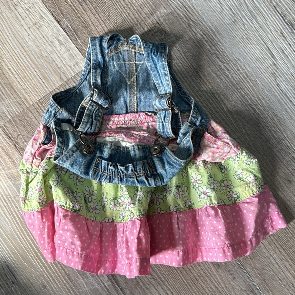 OSHKOSH B-gosh tiered ruffle bib overall skirtall - Picture 7 of 8